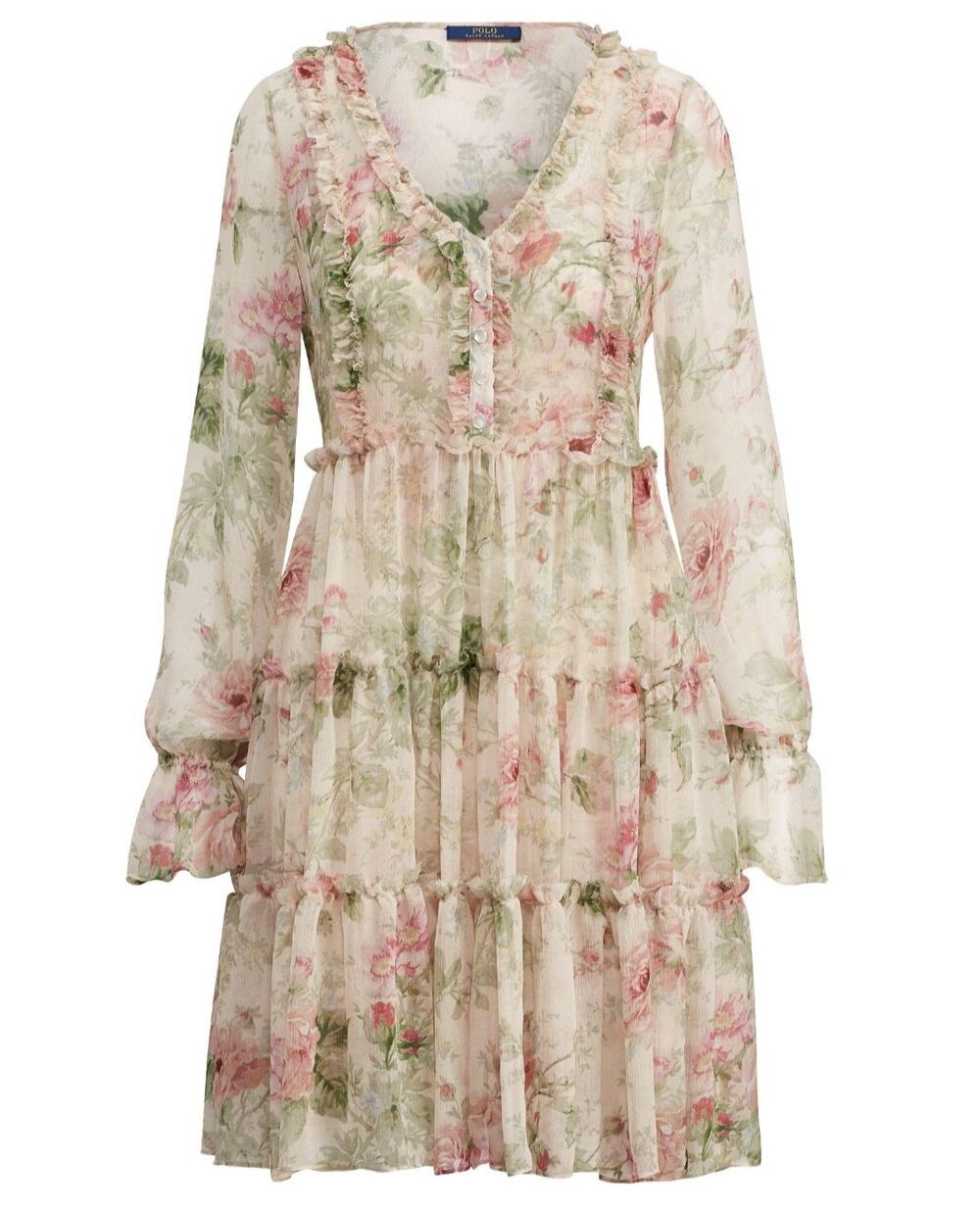 Polo Ralph Lauren Silk Floral Romantic Cottage Dress NWT